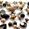 Black & Gold Charm Mix, 20 pc Assortment of Bead Dangles & Enamel Charms, Adorabilities